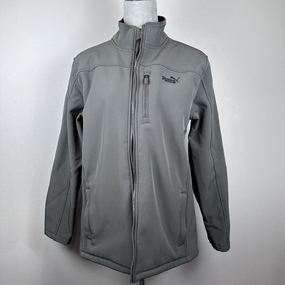 PUMA Sport Lifestyle￼ Grey Zipper Jacket Boys Sz XL Fleece Polyester